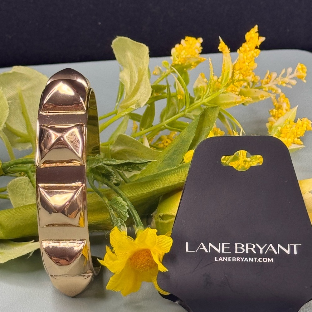 Lane Bryant Shiny Gold Textured Bracelet